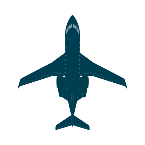 Challenger 650 top view CAD